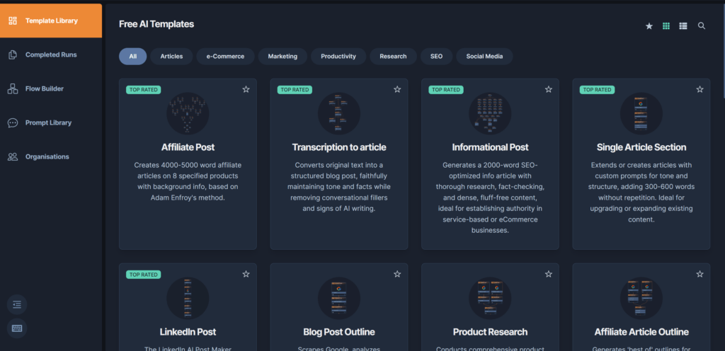 Kostenfreie KI-Templates von promptchains.