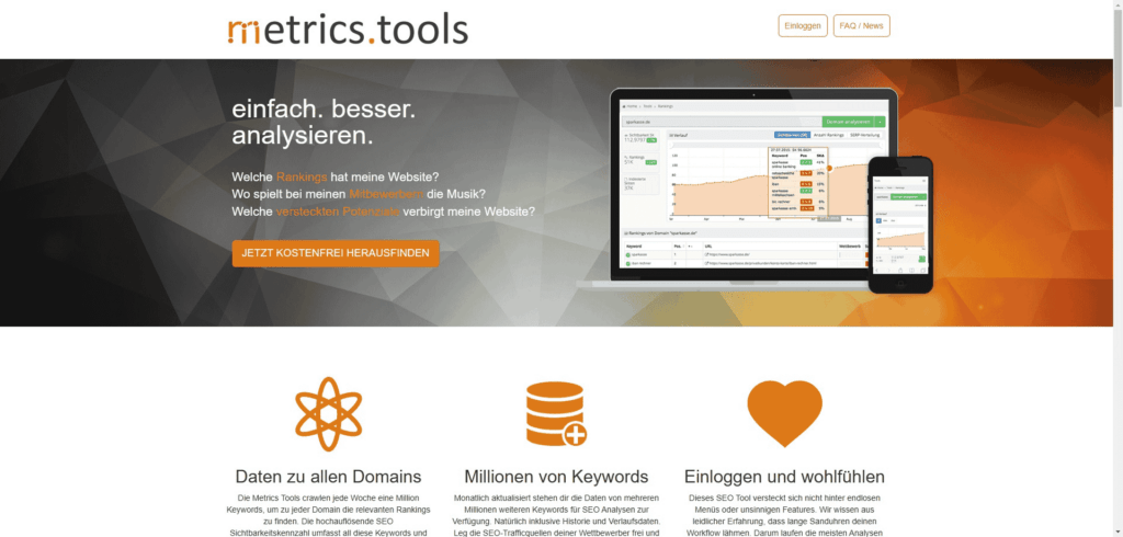 Die metrics.tools Website